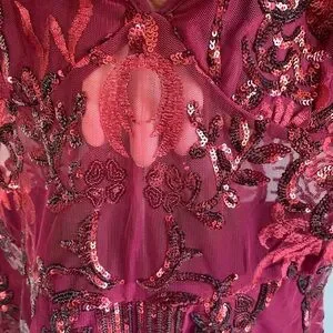 PrettyLittleThing | Dresses | Nwt Pretty Little Thing Burgundy Sleeveless Sequin  Dress Sheer Illusion Straps | Poshmark